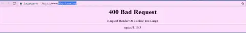 Официальный web-сервис форекс дилера Фибо-форекс Орг некоторое количество суток вне доступа и показывает - 400 Bad Request (неверный запрос)