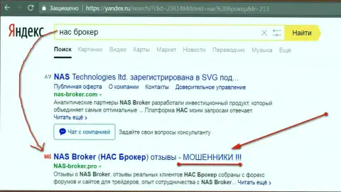 Первые 2-е строки Яндекса - NAS Technologies Ltd мошенники !