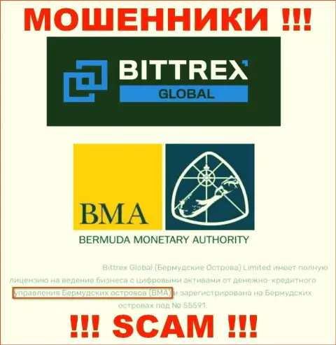 И контора Bittrex Com и ее регулирующий орган - Bermuda Monetary Authority (BMA), являются мошенниками