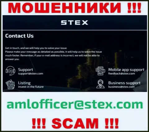Указанный электронный адрес internet-мошенники Стекс Ком разместили у себя на официальном информационном сервисе