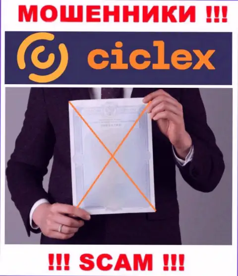 Информации о лицензии на осуществление деятельности конторы Ciclex Com на ее официальном веб-ресурсе НЕ РАСПОЛОЖЕНО