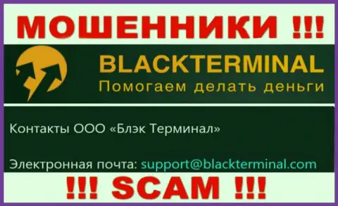 Не нужно общаться с internet-махинаторами BlackTerminal, и через их электронную почту - обманщики