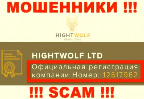 Наличие регистрационного номера у HightWolf (12617962) не значит что организация порядочная