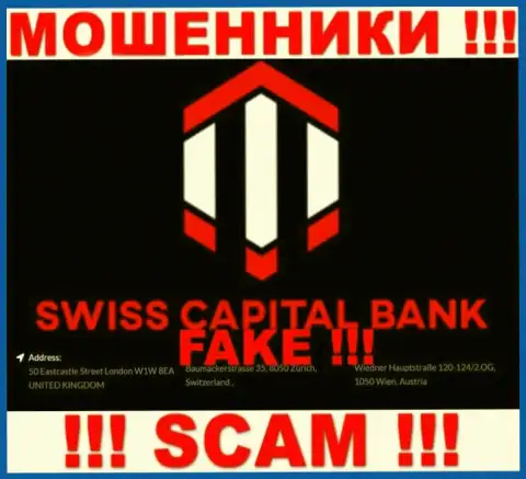Поскольку официальный адрес на веб-сайте SwissCBank Com фейк, то в таком случае и иметь дела с ними весьма опасно