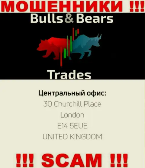 Не поведитесь на наличие инфы об официальном адресе Bulls Bears Trades, на их интернет-ресурсе эти сведения липа