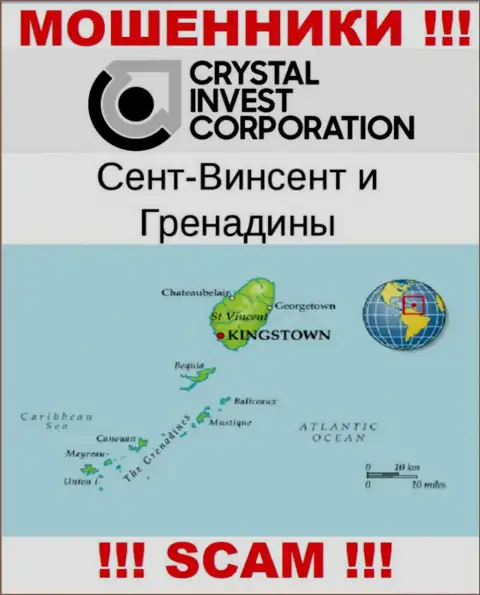St. Vincent and the Grenadines - это юридическое место регистрации организации TheCrystalCorp Com