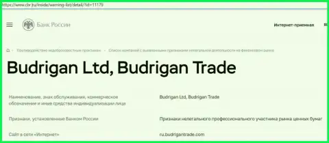 Мошенники Budrigan Ltd загремели в черный список Центробанка РФ