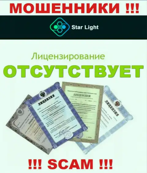 У организации StarLight 24 не имеется разрешения на ведение деятельности в виде лицензии - это МОШЕННИКИ