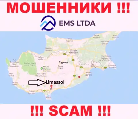 Кидалы EMS LTDA находятся на офшорной территории - Limassol, Cyprus