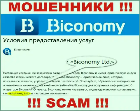 Юридическое лицо, управляющее internet-мошенниками Biconomy Com - это Бикономи Лтд